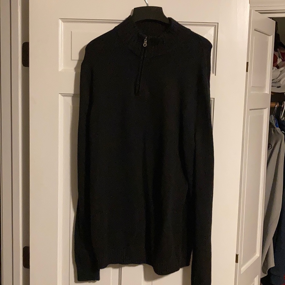Croft and Borrow Black Quater Zip Sweater